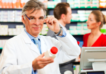 pharmacist checking medicine